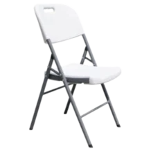 Folding chair - Visby - plastic seat- metal legs - white - 45x46x87cm