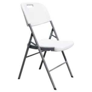 Folding chair - Visby - plastic seat- metal legs - white - 45x46x87cm