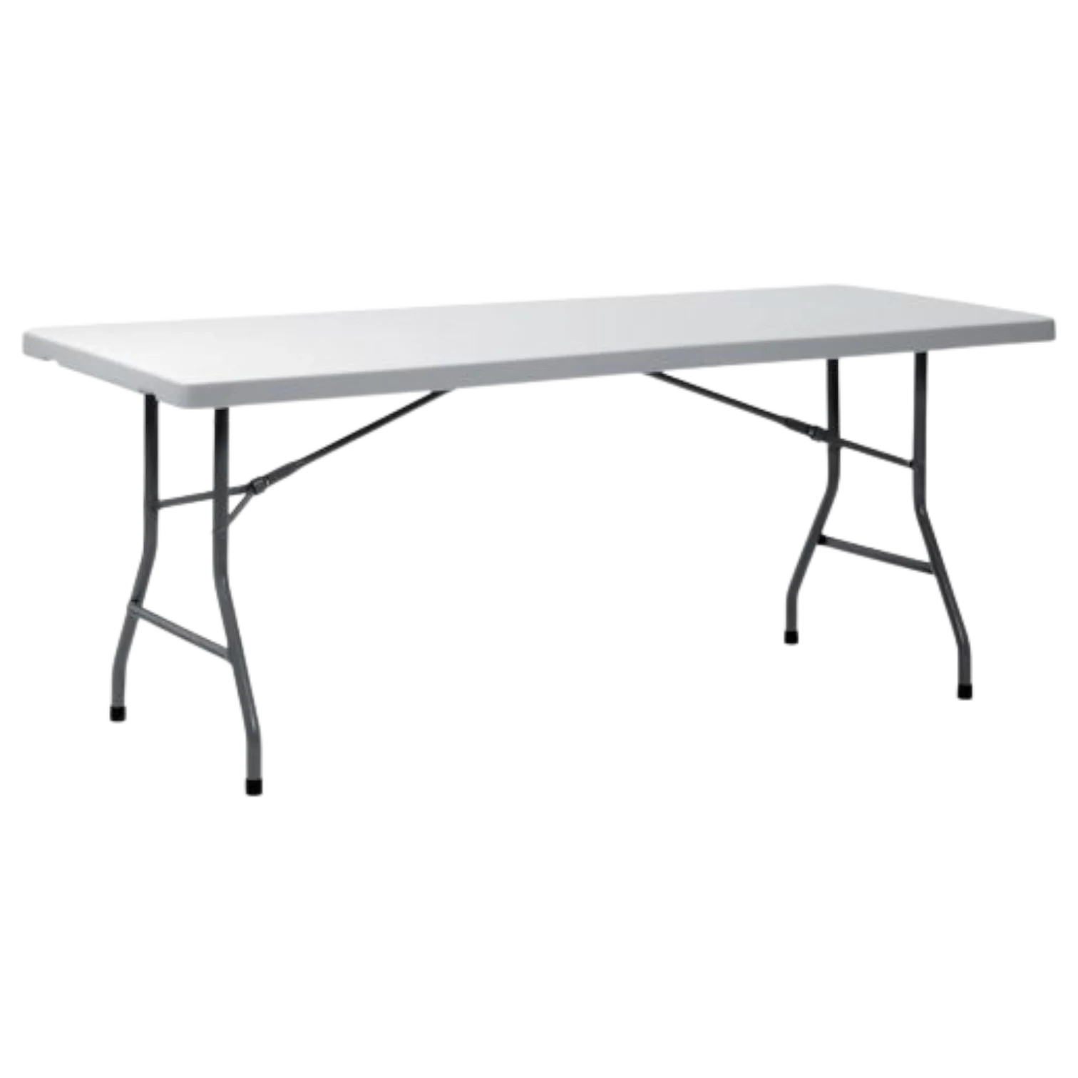 13293005002_2367-F183 Folding Table - FLEN- plastic Top - metal legs - white -183x76x74cm