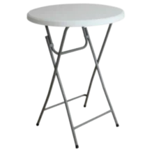 Folding Table - Solna - plastic Top - metal legs - white - Ø80xH110cm