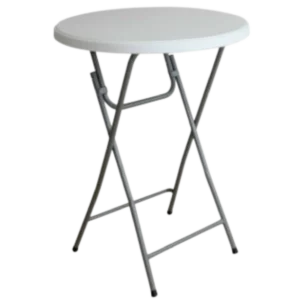 Folding Table - Solna - plastic Top - metal legs - white - Ø80xH110cm