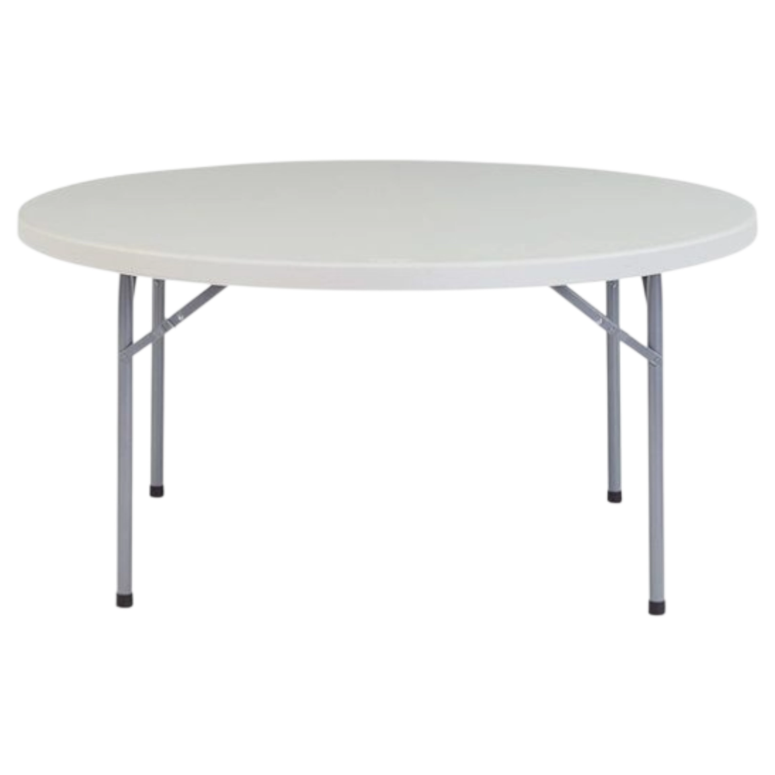 13293005008_2376-NORA-152 Folding Table - Nora - plastic Top - metal legs - white - Ø152x74cm