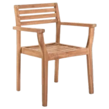 Out Door ArmChair - Nixon - Teak,Wood - W60xD58xH84cm
