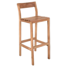 Out Door Bar Stool- Jasmine - Teak,Wood - W40xD47xH105cm