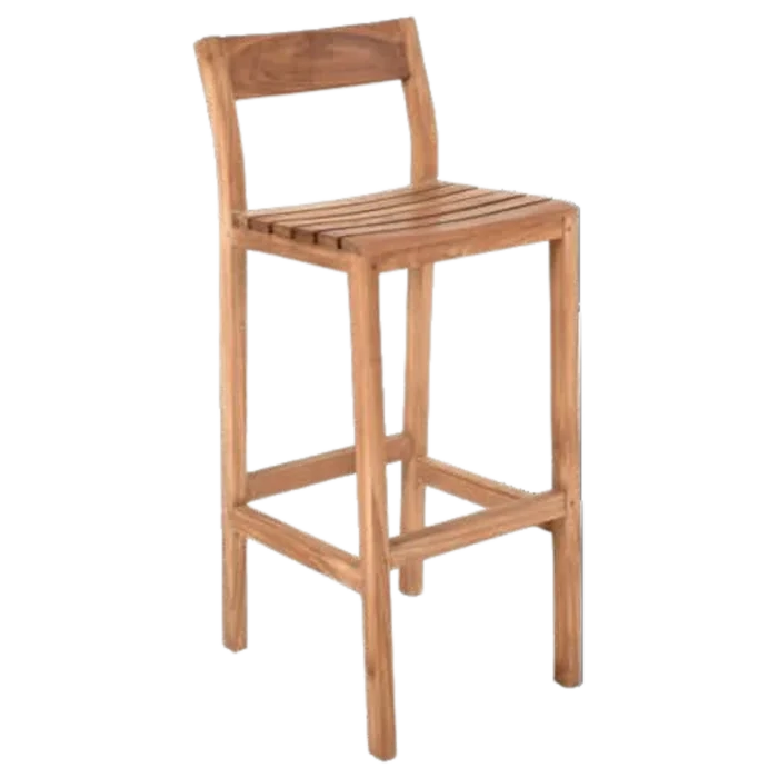 Out Door Bar Stool- Jasmine - Teak,Wood - W40xD47xH105cm