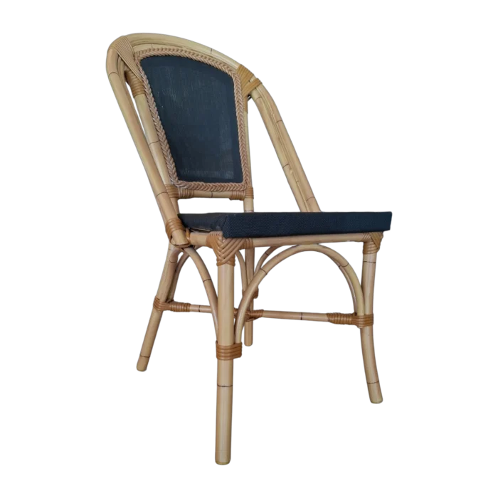 ALUMINIUM TEXTLINE BLACK CHAIR LIKE BAMBOO