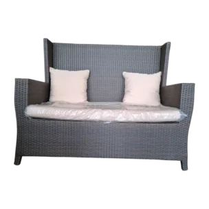 Malibu 2st Outdoor Sofa — wicker, Fabric — Dark Brown— L135xD78xH109cm