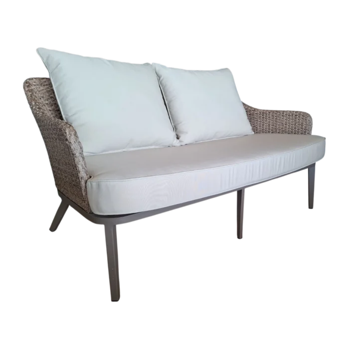 Savora 2st Outdoor Sofa — woven rattan frame — Natural— 147x83x74cm