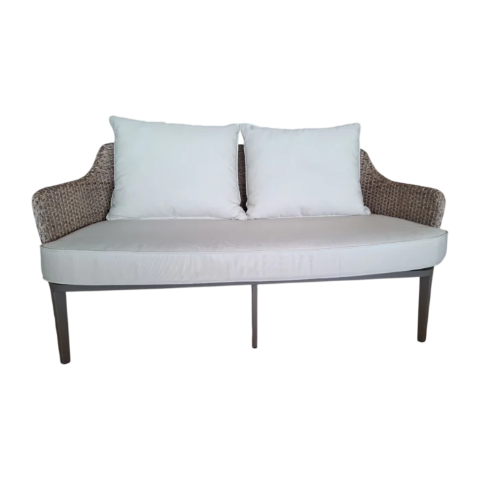 Savora 2st Outdoor Sofa — woven rattan frame — Natural— 147x83x74cm