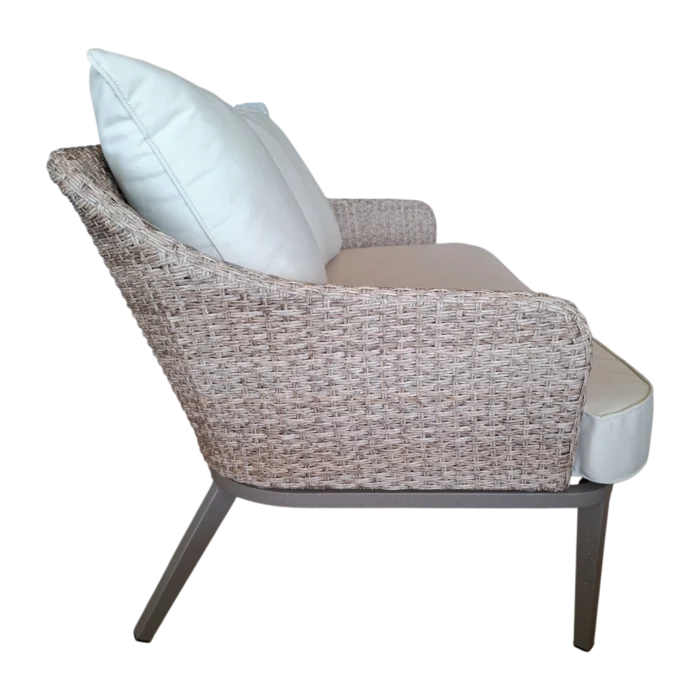 Savora 2st Outdoor Sofa — woven rattan frame — Natural— 147x83x74cm