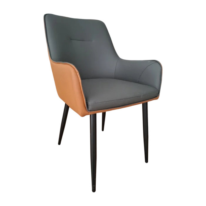 iora Dining Chair — PU Camel/ Grey - L55xD59xH87cm