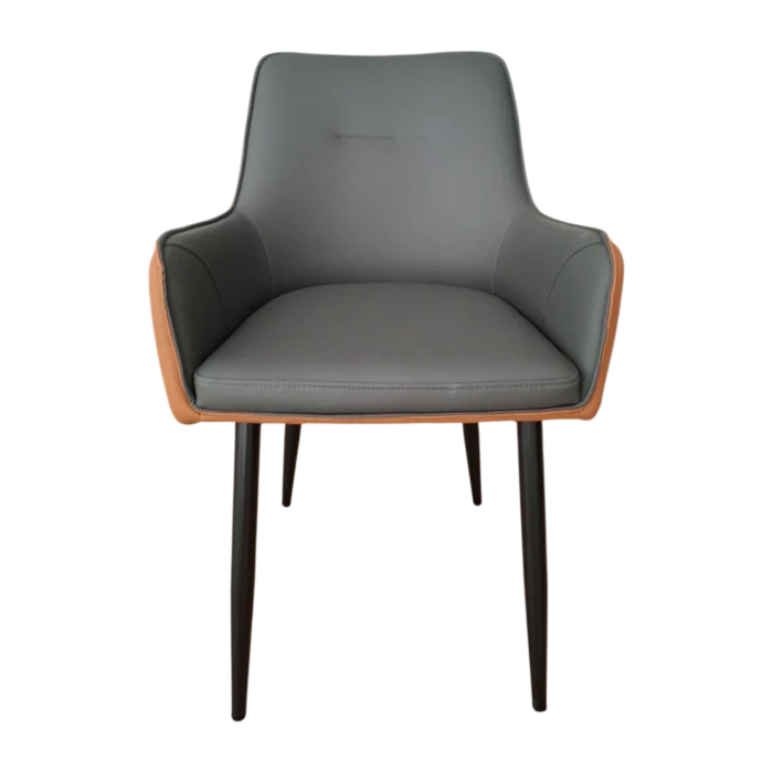 iora Dining Chair — PU Camel/ Grey - L55xD59xH87cm