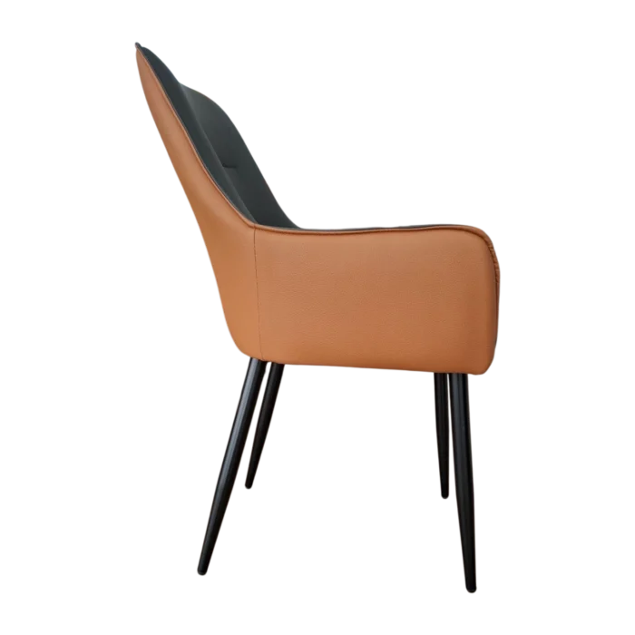 iora Dining Chair — PU Camel/ Grey - L55xD59xH87cm