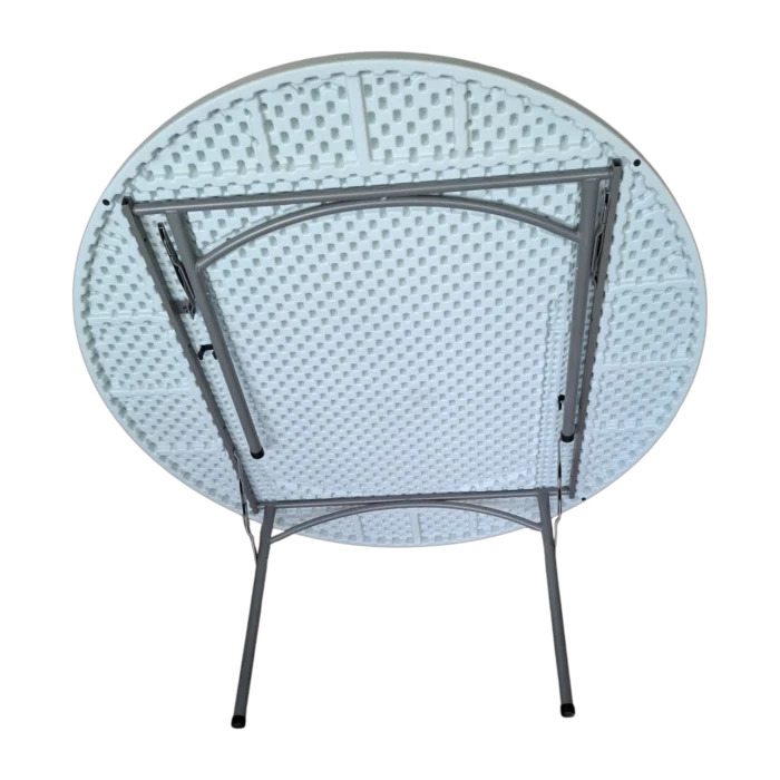 Folding Table - Nora - plastic Top - metal legs - white - Ø152cm
