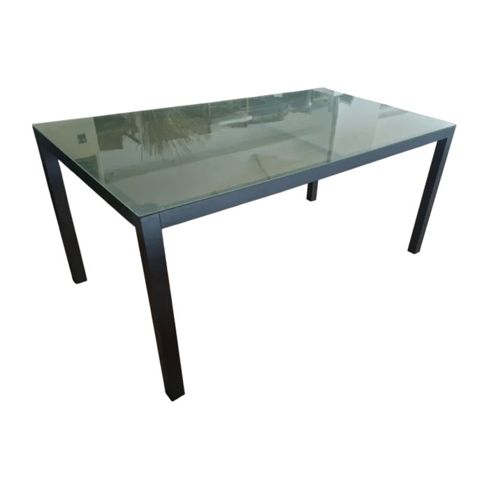 Vigo Dining Table — Aluminum, Glass - Dark Grey - 180x90xH72cm