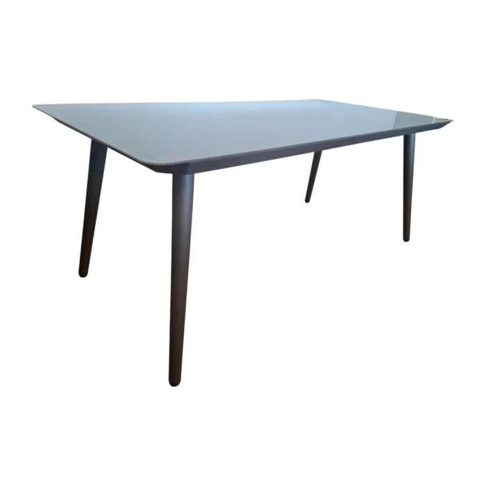 Maren Dining Table — Metal, Glass - Grey - 180x90cm