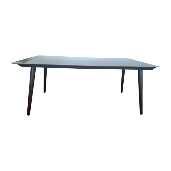 Maren Dining Table — Metal, Glass - Grey - 180x90cm