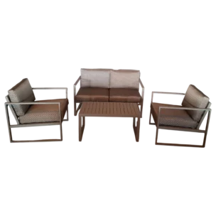 Aluminium Outdoor Set with one 2 seated sofa, two 1 seated sofas and Coffee Table