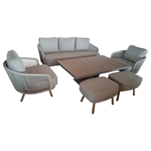 Fedoni Sofa Set Aluminium sofa set outdoor 3 seated sofa 1 seated sofa coffee table aluminium pouf