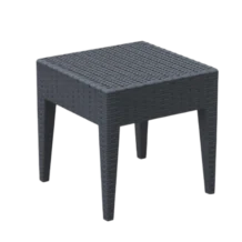 OutDoor Side Table - miami,Costiro- Polypropylene,Rattan - Dark Grey- 45x45x45cm