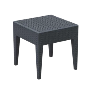 OutDoor Side Table - miami,Costiro- Polypropylene,Rattan - Dark Grey- 45x45x45cm