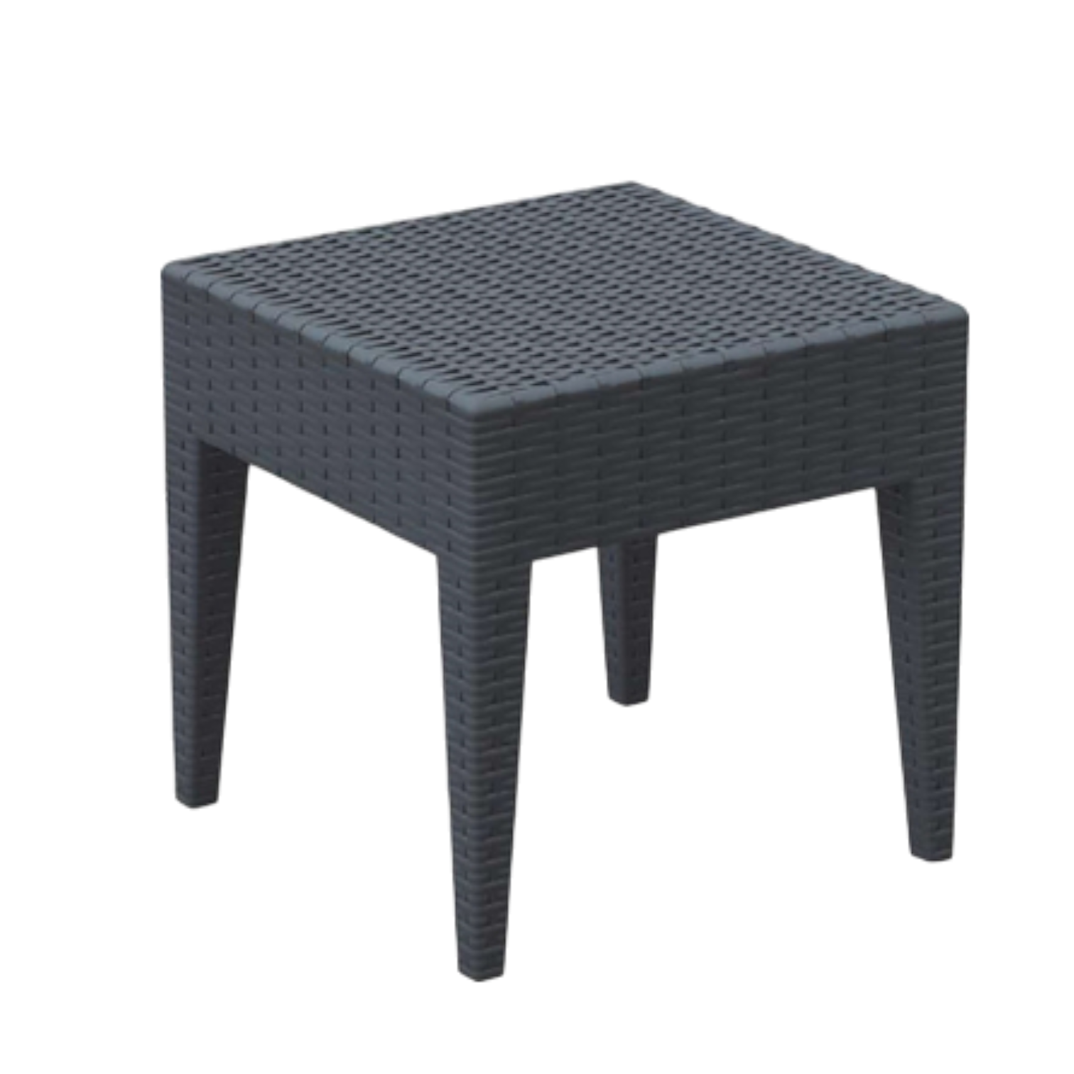 001291004022_ZO-MIAMI_DARK_GREY OutDoor Side Table - miami,Costiro- Polypropylene,Rattan - Dark Grey- 45x45x45cm