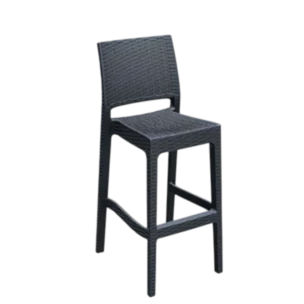 OutDoor Bar Stool - Rivana,JAMAICA- Polypropylene,Rattan - Dark Grey - 44x51x75/108cm