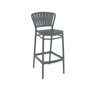 OutDoor Bar Stool - PORTOFINO,Aero- Polypropylene - Dark Grey- 48x52x106 cm