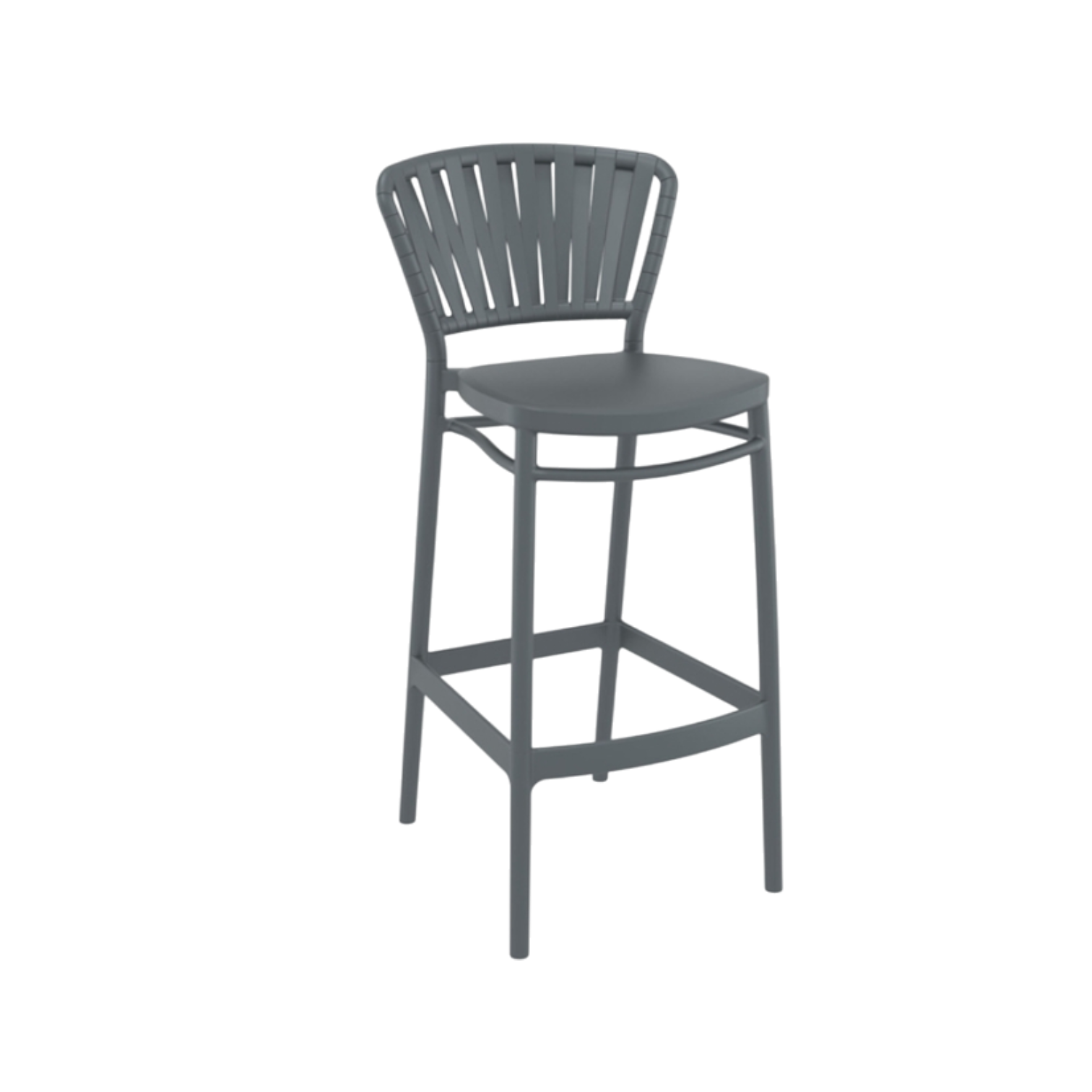 001291004067_Aero Bar Stool (14) OutDoor Bar Stool - PORTOFINO,Aero- Polypropylene - Dark Grey- 48x52x106 cm