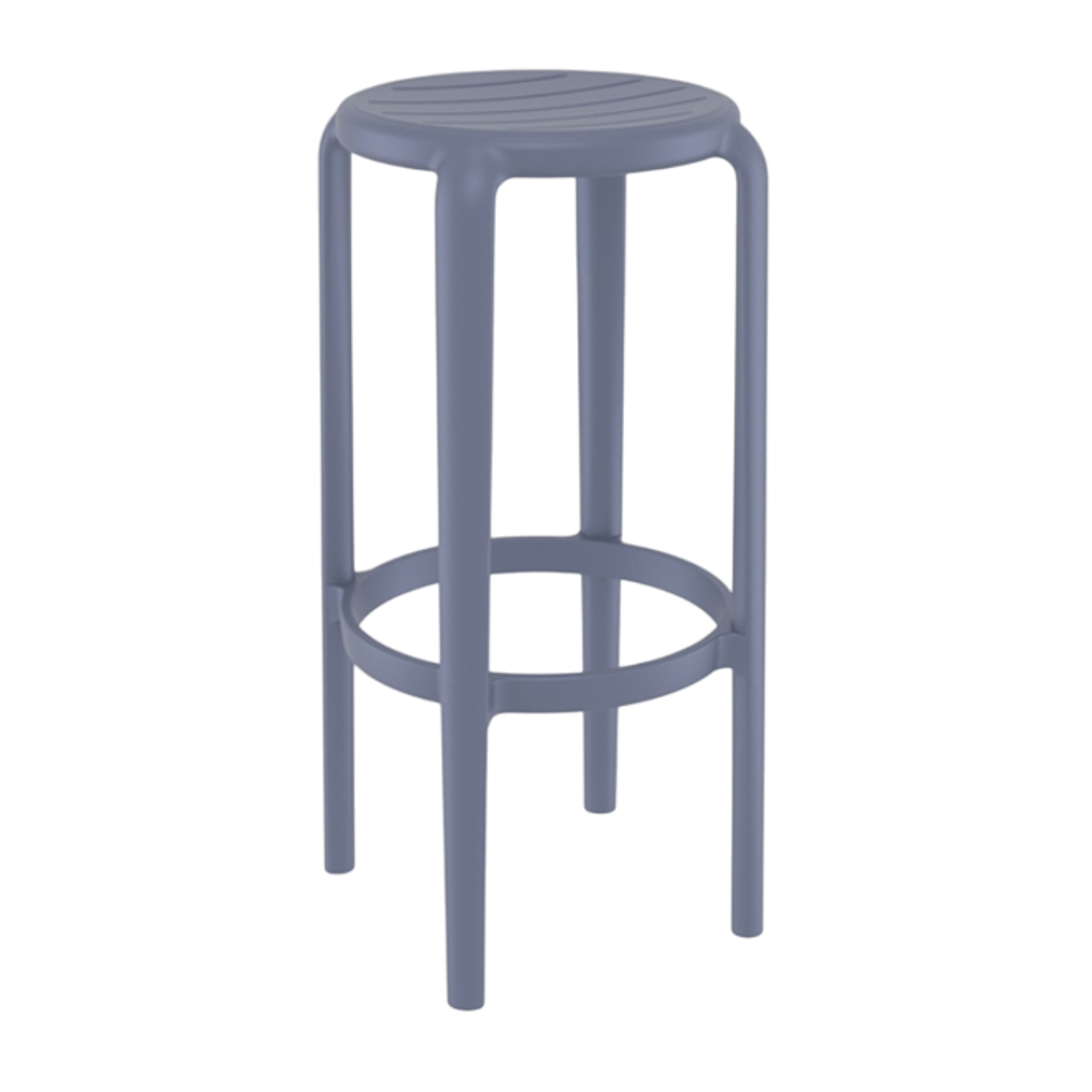 001291004069_Luno Bar Stool 75 (5) OutDoor Bar Stool - TOM,Luno- Polypropylene - Dark Grey - 36x36xH75cm
