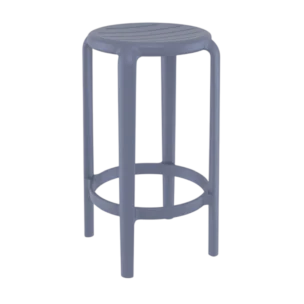 OutDoor Bar Stool - TOM,Luno- Polypropylene - Dark Grey - 36x36xH65cm