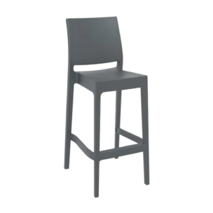 OutDoor Bar Stool - MAYA,Tavira- Polypropylene - Dark Grey - 44x50x75/108cm
