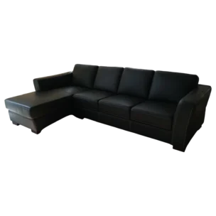 GENOA Corner Sofa — Leather - Black