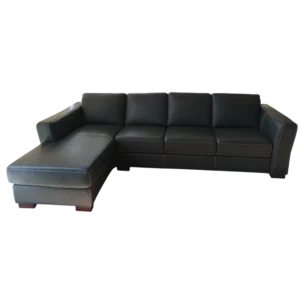 GENOA Corner Sofa — Leather - Black
