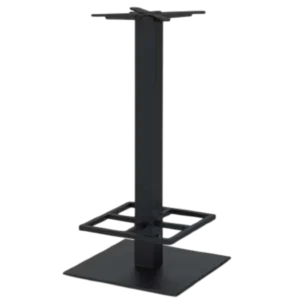 Titan Bar Table Base- CAST IRON -W/FOOTREST - Black - 50x50xH107cm