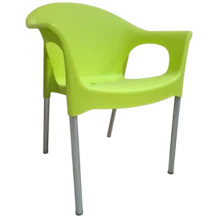 Plastic Outdoor Armchair with aluminium legs Green