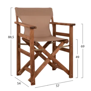 Director Chair frame - KARIDI (ANG) - Wood -Moka Textline - 54x57x58.5