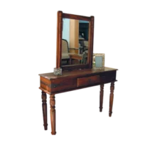 Latino Dresser - Solid door - With Mirror - Walnut- 110X30X75