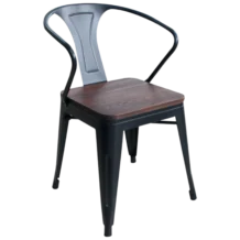 METAL ARMCHAIR WITH WOOD