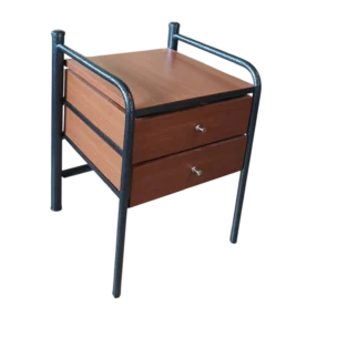 METAL NIGHT STAND 2 DRAWER - rust/ cherry - L41.5xD37.5xH54cm