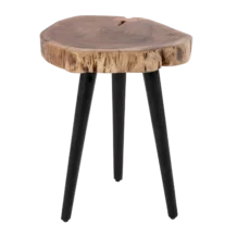 Acacia Side Table - Acacia wood with metal legs - DIA40xH49.5cm