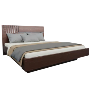 Mercedes Double Bed - Melamine/Wood - Walnut - 160x200