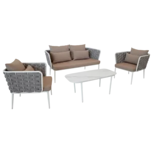 Outdoor Sofa Set with 2 Seater Sofa 1 Seater Sofa and Coffee Table
