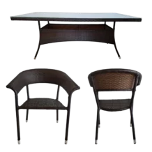 Outdoor Set with dinning table and dining chair rattan/wicker