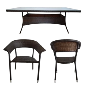 Outdoor Set with dinning table and dining chair rattan/wicker