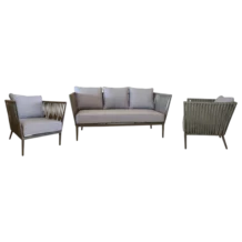 Outdoor Sofa Set with 3 Seater Sofa and 2 1 Seater Sofas with ropes