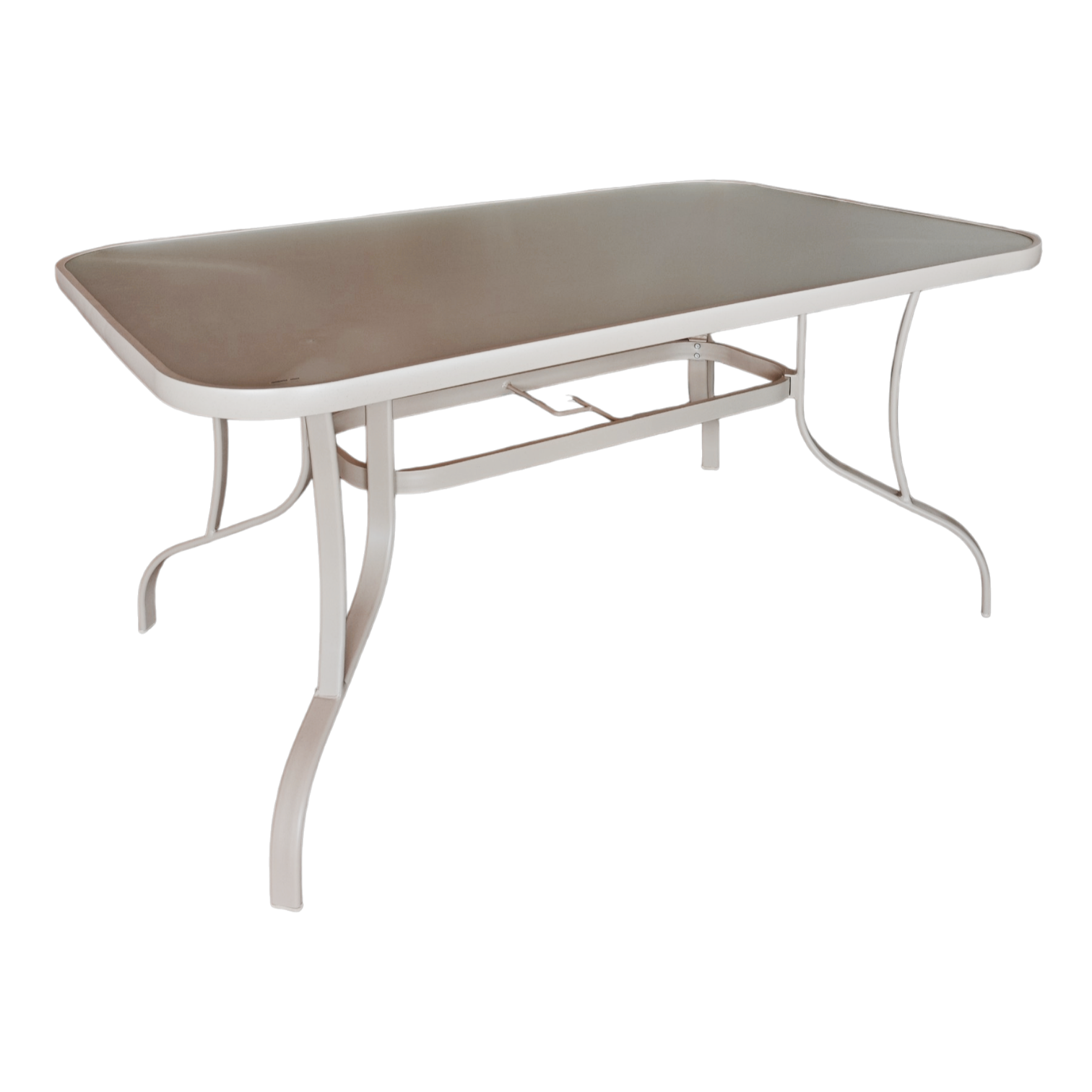001137037260-WL-TGA2192-A-Beige (2) Crespo-1 Dining Table — Beige — Aluminum, Glass — 150(L) x 95(D) x 72(H) cm