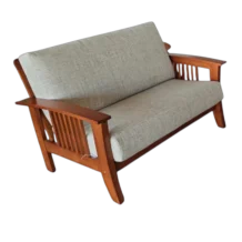Boden 2-Seater Sofa - Beige - 2st -Seated Sofa with wooden legs and fabric
