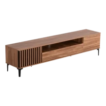 Alpine Modern TV Stand - Melamine wood - Walnut - 200x40xH48cm