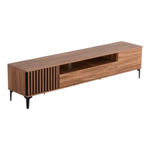 Alpine Modern TV Stand - Melamine wood - Walnut - 200x40xH48cm